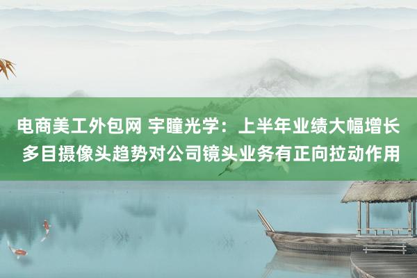 电商美工外包网 宇瞳光学：上半年业绩大幅增长 多目摄像头趋势对公司镜头业务有正向拉动作用