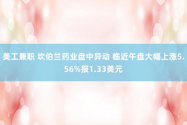 美工兼职 坎伯兰药业盘中异动 临近午盘大幅上涨5.56%报1.33美元